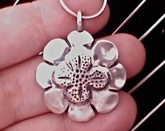 Clover Rose Pendant made from Silver Half Dollar Coin