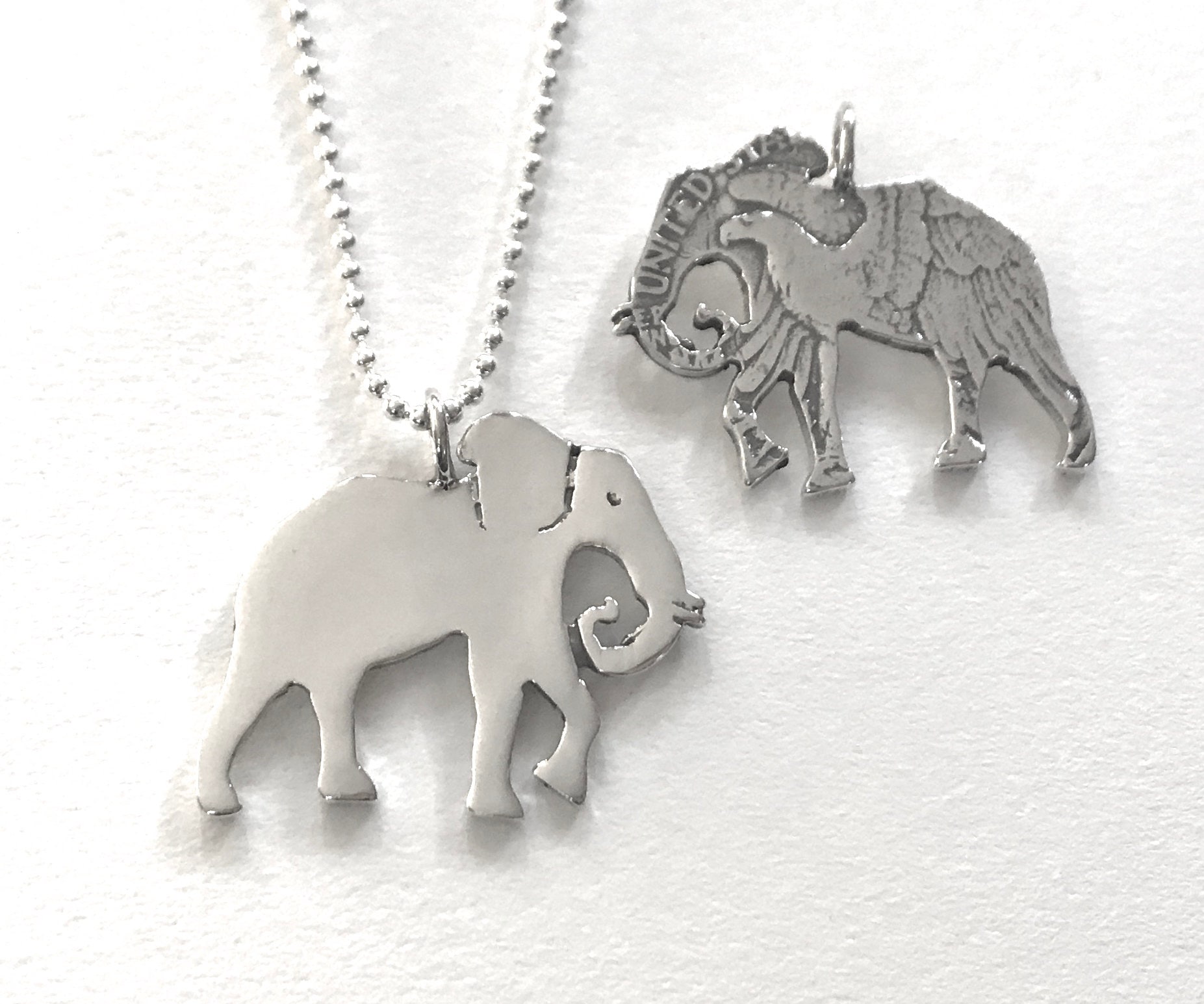 Elephant Pendant Made From Vintage 