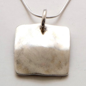 Silver Square Pendant Made from Vintage US Silver Liberty Half Dollar, Quarter or Dime Coin