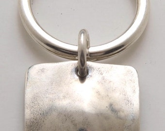 Silver Square Keyring made From Vintage American Half Dollar Coin