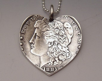 Heart Dollar Pendant Made From Morgan 