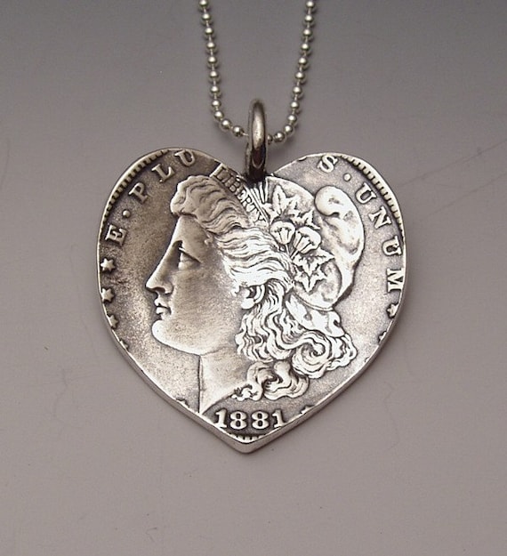 Heart Dollar Pendant Made From Morgan 