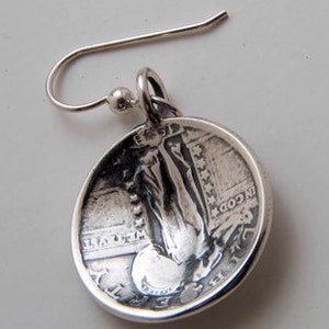 Silver Eagle Earrings made from Vintage US Silver Standing Liberty Quarters image 2