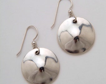 Silver Circle Earrings made from Vintage US Silver Standing Liberty Quarters