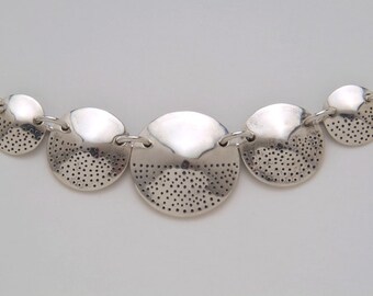 5 Coins Silver Circle Dots Necklace made from 5 Vintage American Silver Coins