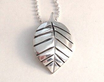 Leaf Quarter Pendant made from Silver Coin