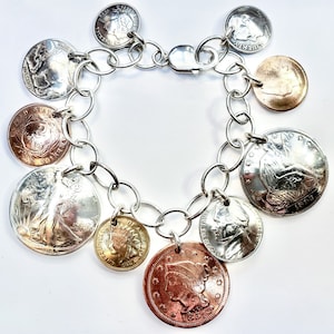 Deluxe 10-Coin Silver Charm Bracelet