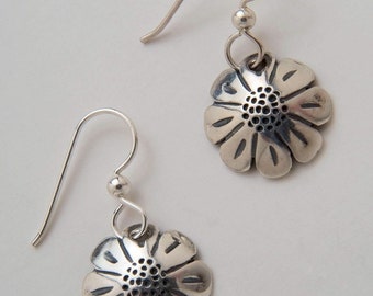 Recycled Coin Design Daisy Vintage US Dime Earrings