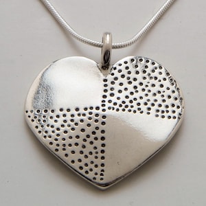 Recycled US Coin Design Heart Dot Pendant Made from Vintage Silver Half Dollar, Dime or Quarter Coin
