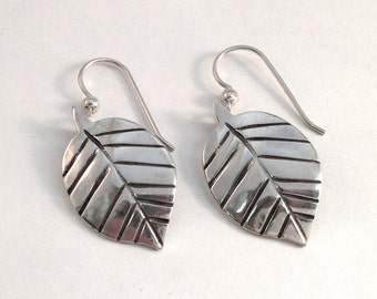 Leaf Quarter Earrings Recycled Vintage US Coins
