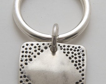 Silver Square Diamond Keyring made From Vintage American Half Dollar Coin