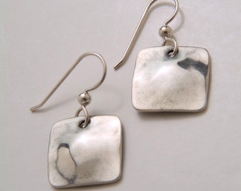 Silver Square Earrings made from Vintage US Silver Standing Liberty Quarters