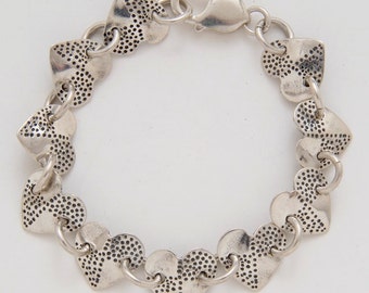 Heart Dots Bracelet made from Vintage Silver American Dimes