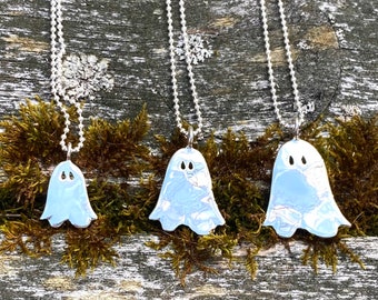 Ghost Pendants Made from Silver Vintage American Coin Dime Quarter Half Dollar