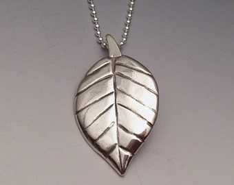 Leaf Pendant made from Silver Half Dollar Coin