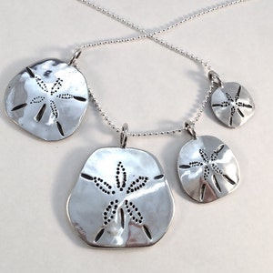 Sand Dollar Pendant or Earrings Made from Silver Vintage American Coin Dime Quarter Half Dollar image 1