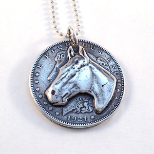 Silber Pferd Dollar Anhänger aus US Morgan Dollar Münze