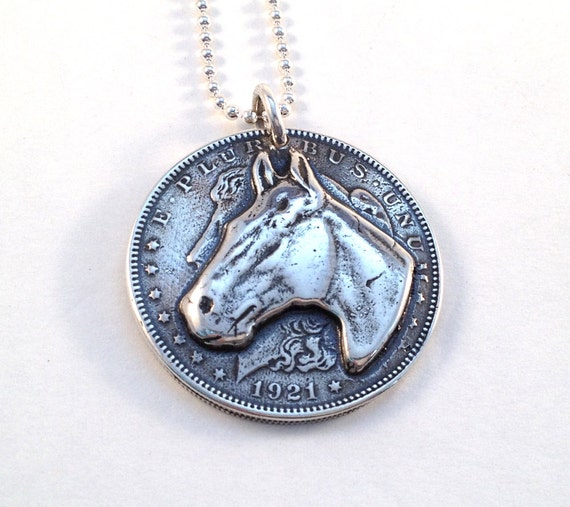 Silver Horse Dollar Pendant Made From US Morgan Dollar Coin