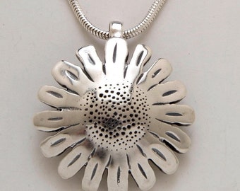 Sunflower Dollar Pendant made from Peace Silver Dollar