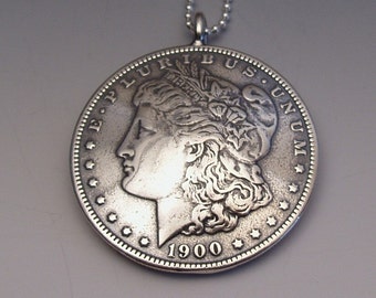 Silver Lady Dollar Pendant made from US Morgan Dollar Coin