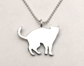 Cat Pendant made from Vintage Silver US Half Dollar Coin