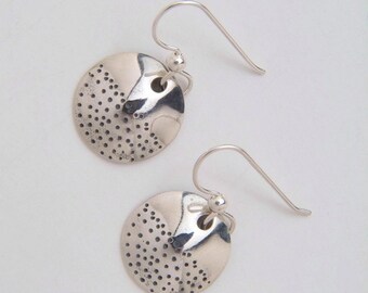 Silver Circle Dot Earrings made from Vintage US Silver Dimes