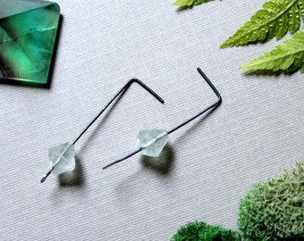 Sacred Geometry // mint green fluorite crystal earrings