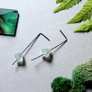 Sacred Geometry // mint green fluorite crystal earrings