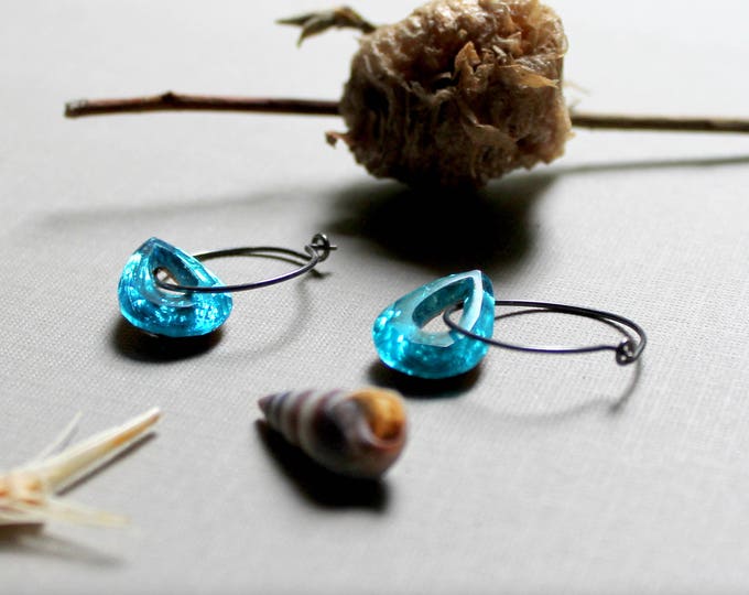 Seafarer- aqua blue crystal teardrop earrings - just gorgeous!