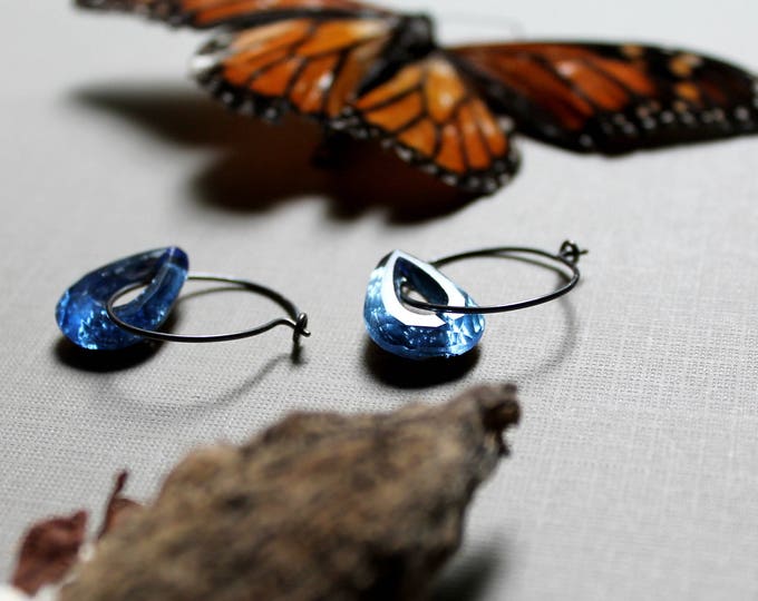 Sky Catcher // blue crystal teardrop earrings