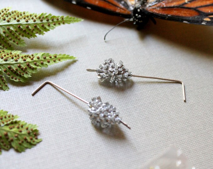 Winter Sprite // silver lucite ice crystal earrings