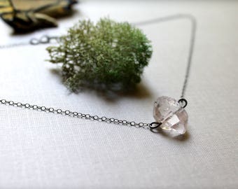 Earth Goddess // double pointed quartz necklace