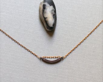 Tiny Arch // vintage copper crescent necklace