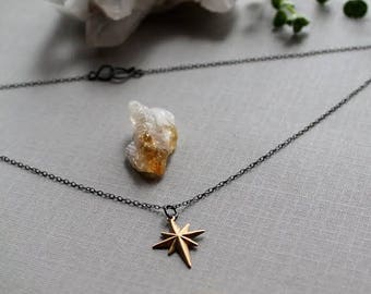 Starchild // raw brass star necklace