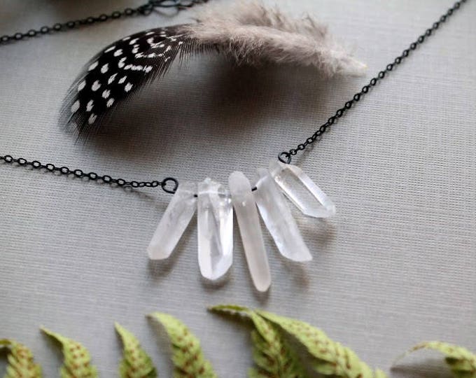 Intuition // raw clear quartz point necklace