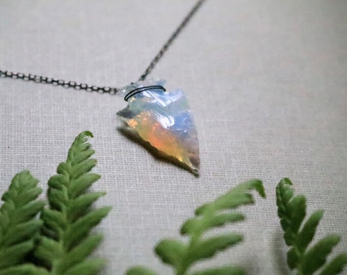 Knapped in Opalite // arrowhead necklace