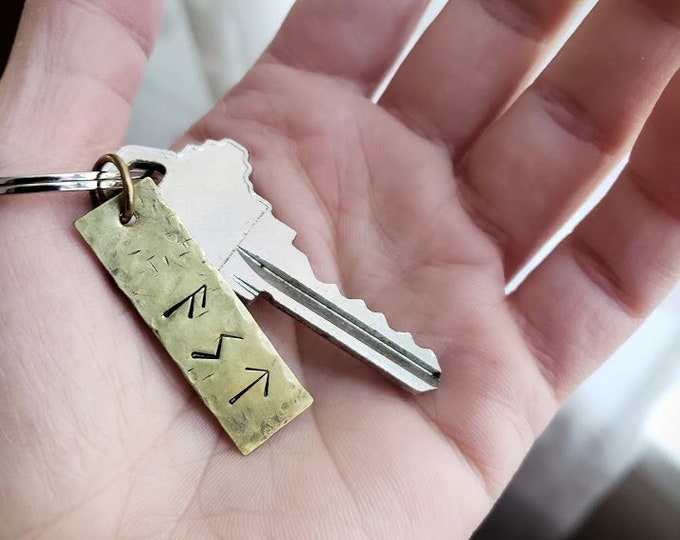 Love // brass rune keychain