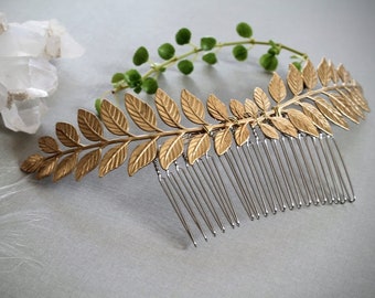 Laurel // golden leaf hair comb