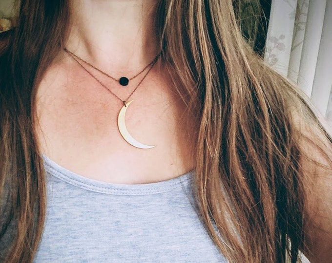 New Moon // black moon necklace