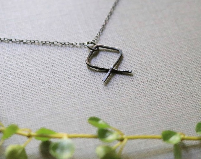 Barrier // viking rune necklace in oxidized sterling silver