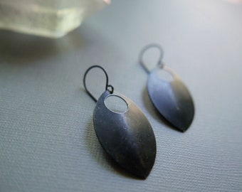 Hex // black shield earrings