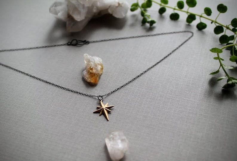 Starchild // raw brass star necklace image 1