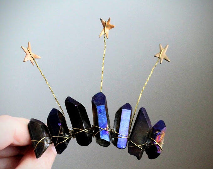 Orion's Belt // star and blue crystal mini crown