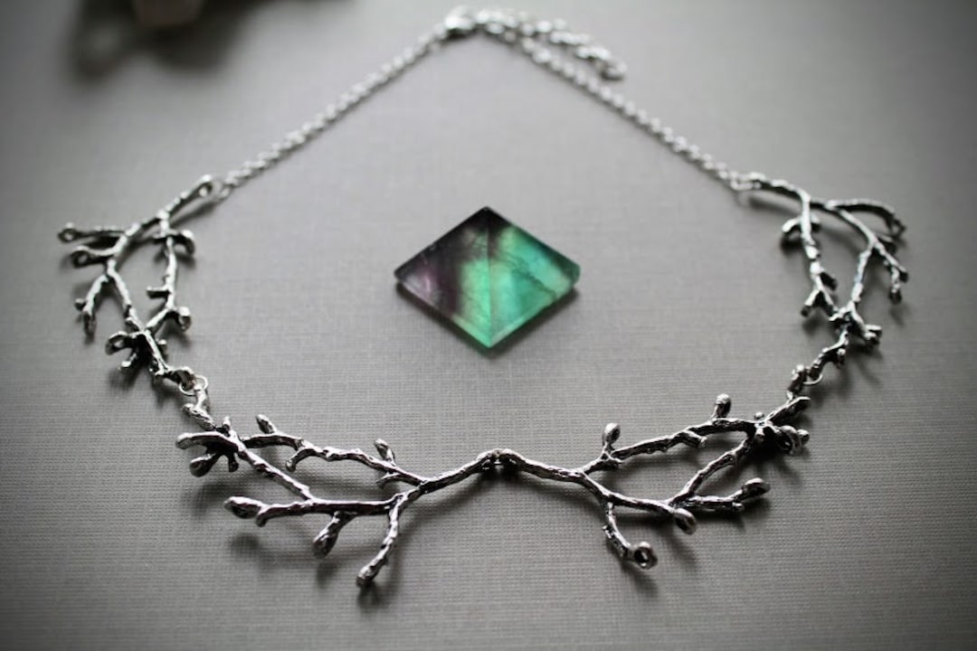 PRE-ORDER- Hedgewitch in Birch // Silver Branch Necklace - Etsy