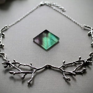 Hedgewitch in Birch // silver branch necklace