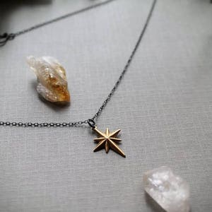 Starchild // raw brass star necklace image 2