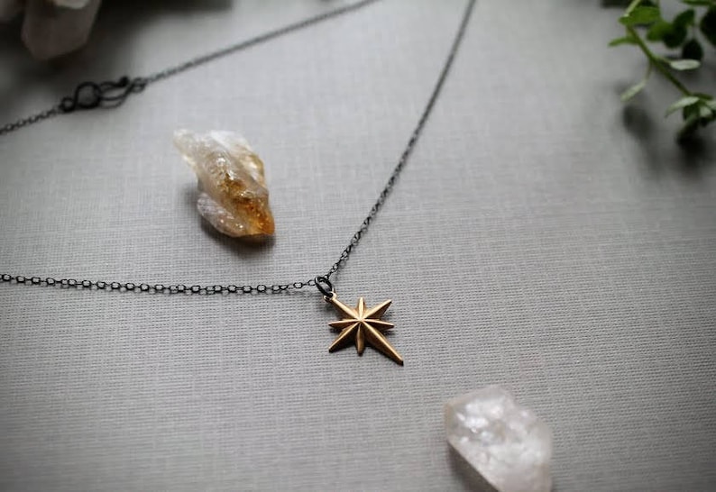 Starchild // raw brass star necklace image 2