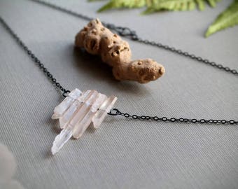 Briar Rose // pale rose quartz necklace