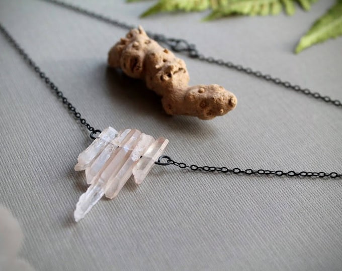 Briar Rose // pale rose quartz necklace