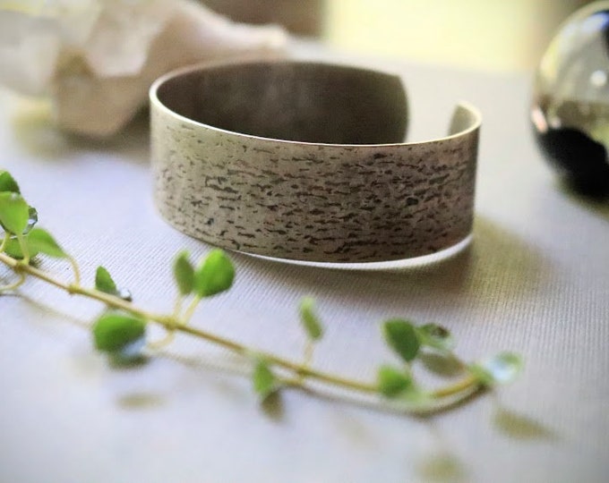 Old Barn // steel woodgrain cuff bracelet